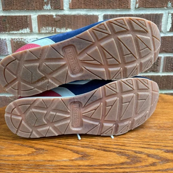 Tremor n Ryan Faux Suede White Blue Red Lace Up Low Casual Sneakers Mens 7 - Picture 8 of 9